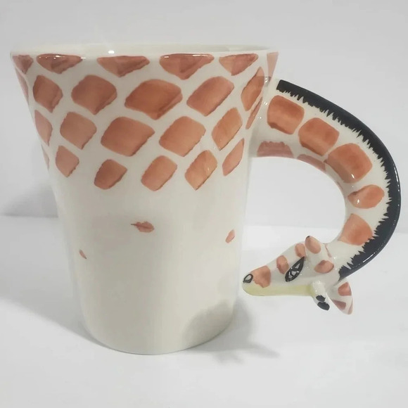 Peir One 3-D Giraffes Neck Hand Painted Stoneware  Mug. - Picture 1 of 7